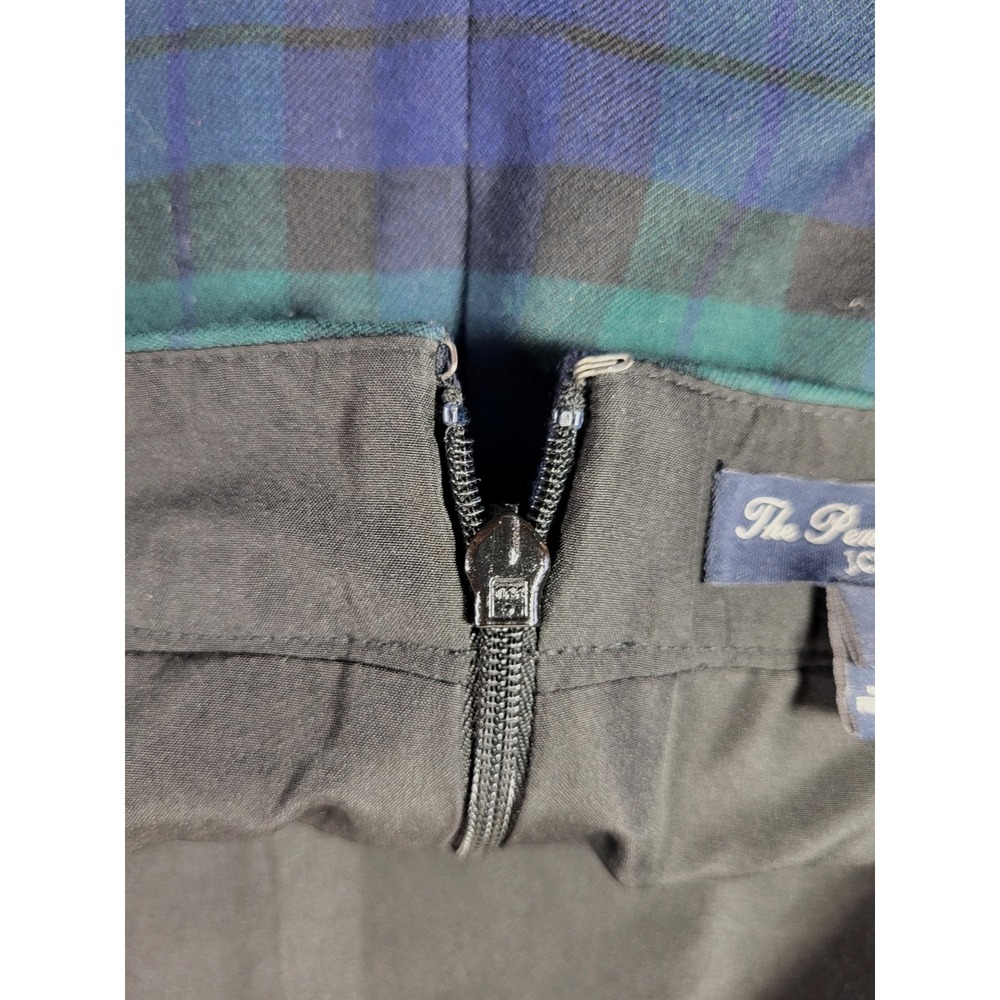 J.Crew The Pencil Skirt Black Watch Plaid Wool Navy Green Size 0 Preppy Academia - Picture 4 of 9